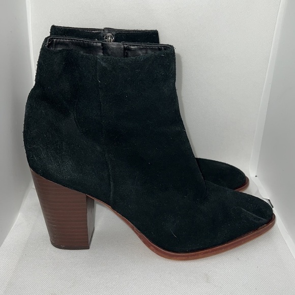Sam Edelman Blake black suede almond to inside zip ankle boots booties Sz 9 - Picture 6 of 11